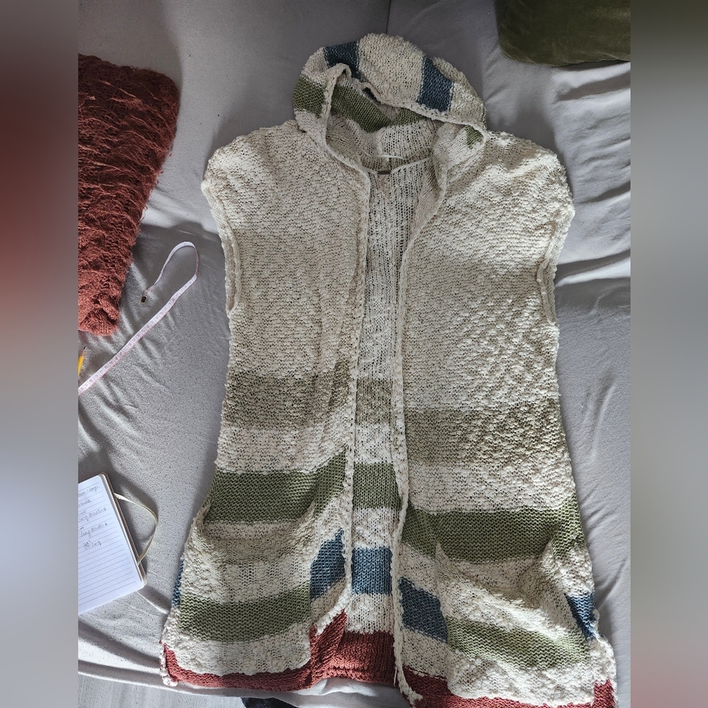 Free People L Hooded Knit Vest